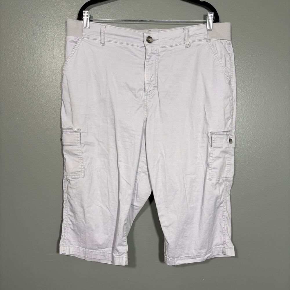 Lee Tan Utility Gorpcore Elastic Waist Cargo Capris - 18W - Women's Plus Size